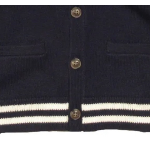 Polo Ralph Lauren Baby Boys Navy Polo Bear Graphic V-Neck Cardigan Sweater - Picture 3 of 4